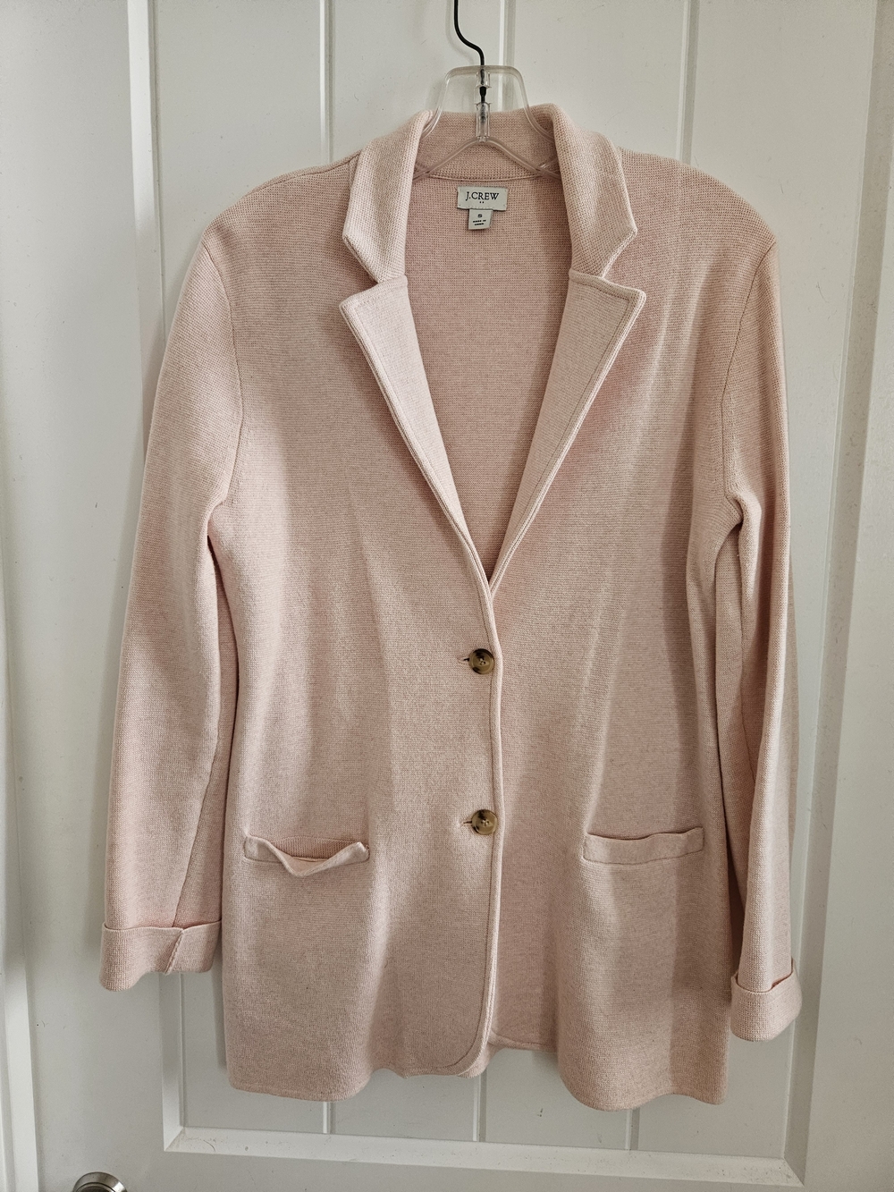 J. Crew Light Blush Pink Knit Blazer Jacket